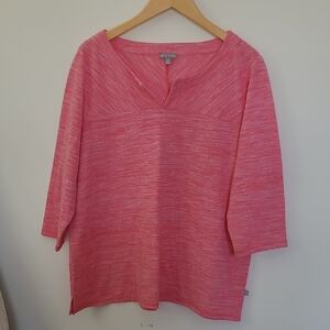 Talbots Coral Pink Tunic Top 2XP